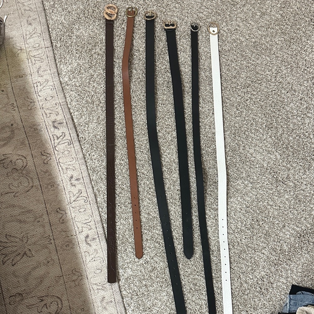 Stylish Women's Belt Set - Black, Brown, White